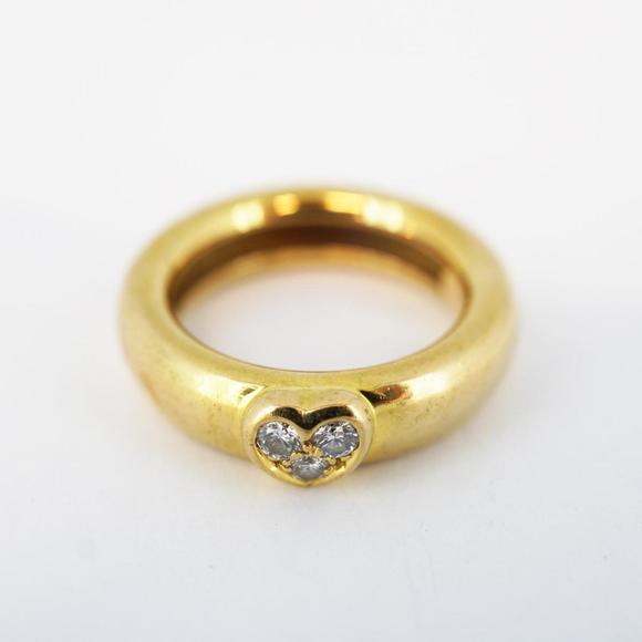 Tiffany Ring Friendship 3PD Diamond K18YG Yellow Gold Women's - Picture 3 of 7